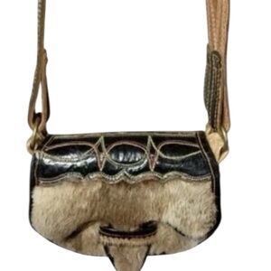 Vintage Jerico Purse Calfskin Fur Leather Shoulder Bag Messenger Handbag